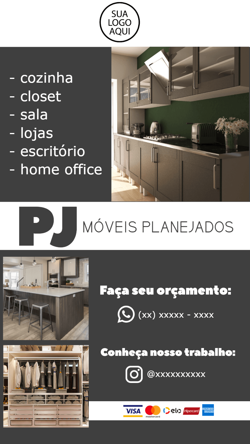 Flyer Digital de Móveis Planejados para Editar e Divulgar