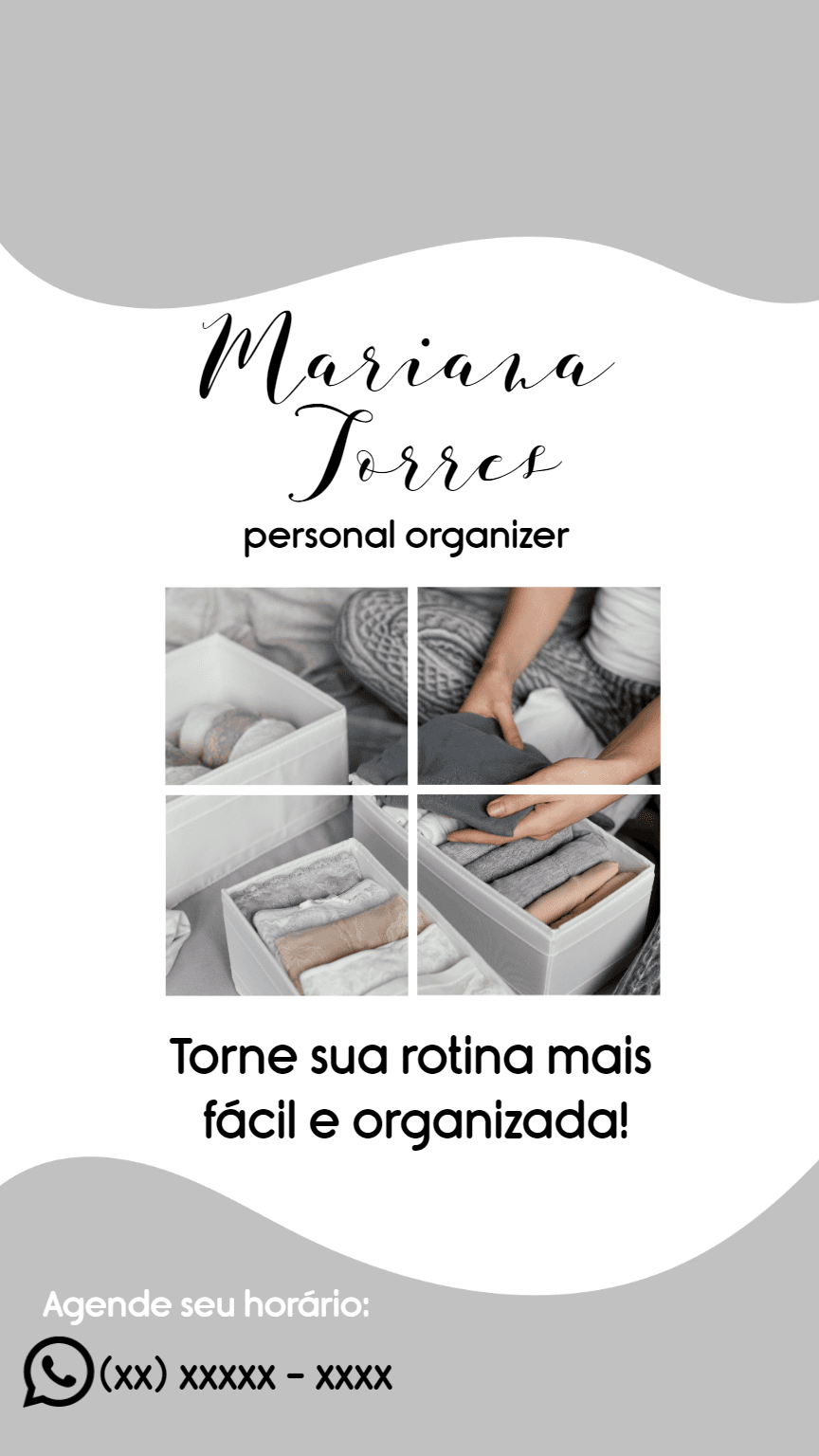 Cartão de Visita Personal Organizer Editável para Divulgar