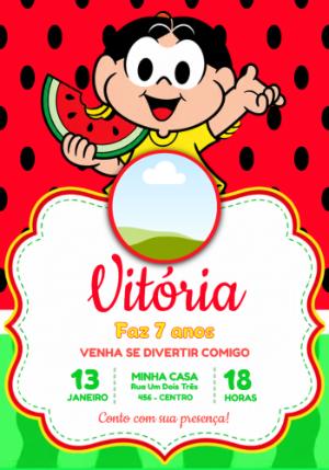 Convite de Aniversário Magali com Foto para Editar