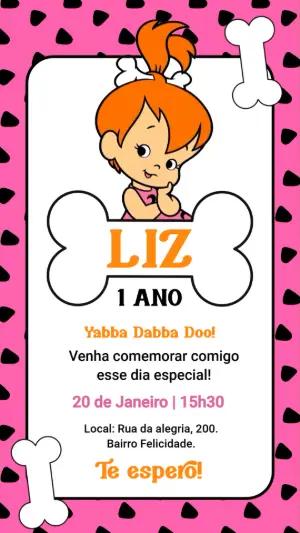 Convite Animado Pedrita Os Flintstones para Editar Online