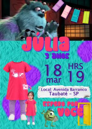 Convite Animado Monstros SA: Vire a Boo com sua Foto IA