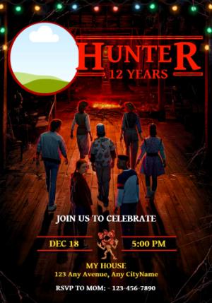 Stranger Things Birthday Invitation with Photo | Editable Template