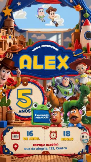 Vídeo Convite Animado Toy Story: Aniversário para Editar