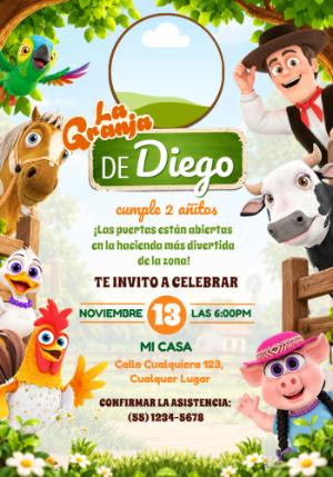 Invitación Editable de Cumpleaños de La Granja de Zenón