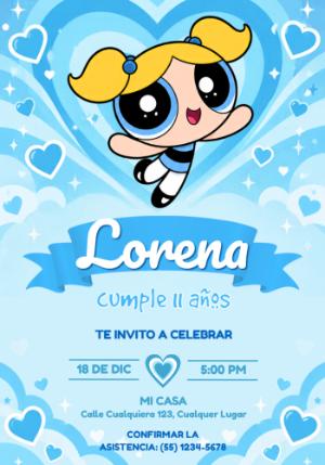 Invitación de Cumpleaños de Burbuja Volando entre Corazones Editable