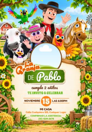 Invitación de Cumpleaños La Granja de Zenón para Editar
