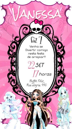 Vídeo Convite Animado Monster High para Aniversário Editável