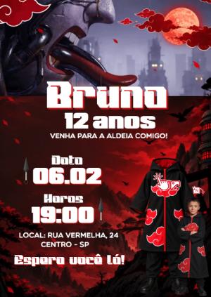 Convite Animado Akatsuki: Vire um Ninja com sua Foto IA!