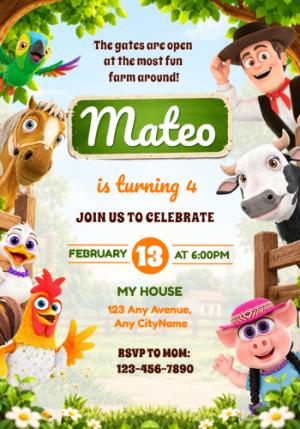 Zenon's Farm Birthday Invitation | Editable Digital Template