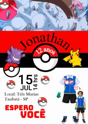 Convite Animado Pokémon: Vire o Treinador Ash com sua Foto!