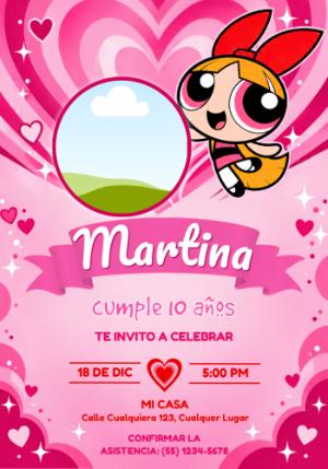 Invitación de Cumpleaños Bombón con Foto para Editar