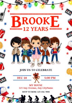 Stranger Things Birthday Invitation Editable Template