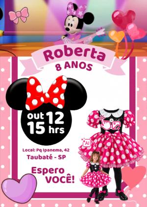 Convite Animado Minnie: Vire a Personagem com Foto IA!