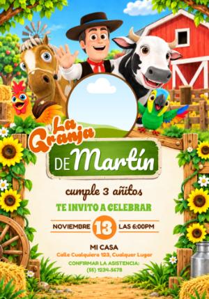 Invitación Editable de Cumpleaños de La Granja de Zenón
