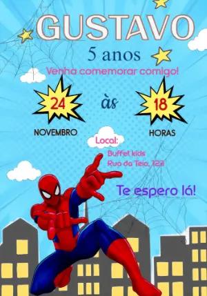 Convite de Aniversário Homem-Aranha: Modelo Digital para Editar