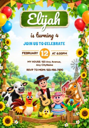 Zenon's Farm Birthday Invitation | Editable Digital Template