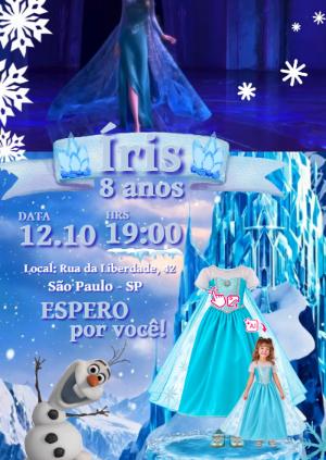 Convite Animado Frozen: Vire a Rainha Elsa com sua Foto IA