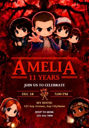Stranger Things Birthday Invitation | Editable Digital Template
