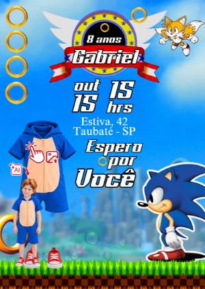 Convite Animado Sonic e Tails: Vire o Personagem com Foto IA