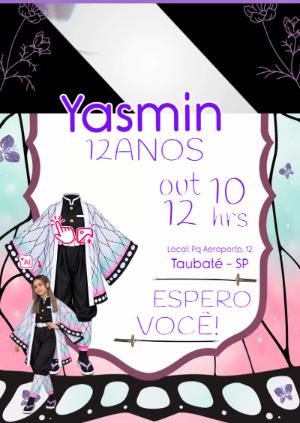 Convite Animado Demon Slayer: Vire a Shinobu com Sua Foto!