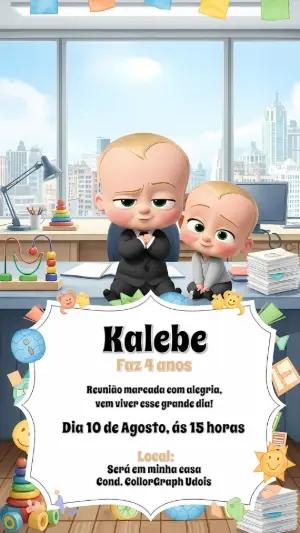 Convite de Aniversário Poderoso Chefinho para Editar Online