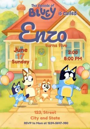 Bluey Birthday Invitation | Editable Digital Template