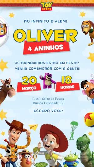 Convite de Aniversário Toy Story para Editar