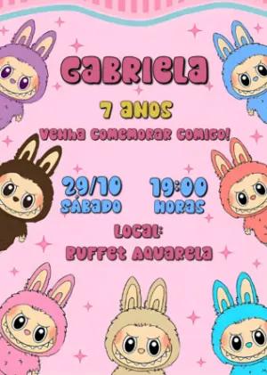 Convite de Aniversário Labubus para Editar Online