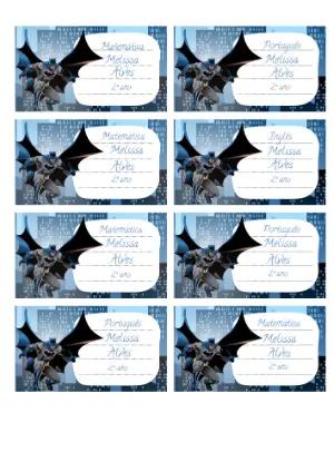Etiquetas Escolares Batman Super-Herói para Editar e Imprimir
