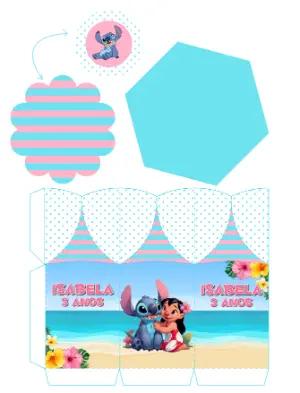 Molde Centro de Mesa Lilo & Stitch Aniversário Infantil para Imprimir