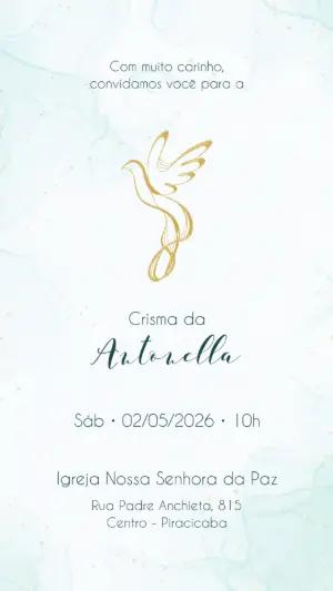 Convite de Crisma Espírito Santo Delicado para Editar Online
