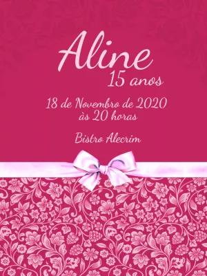 Convite 15 anos Floral Rosa Elegante para Editar Online