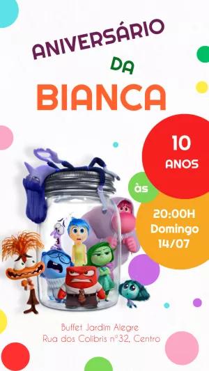 Convite de Aniversário Divertida Mente para Editar Online