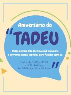 Convite de Aniversário Infantil Minimalista para Editar Online