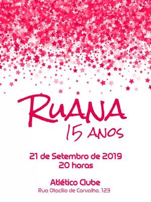 Convite 15 Anos Rosa Glitter para Editar Online
