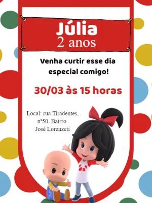 Convite Aniversário Cléo e Cuquin para Editar Online