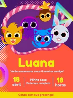 Convite de Aniversário Bolofofos com Personagens para Editar