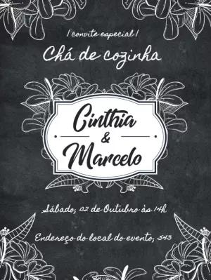 Convite Chá de Cozinha Quadro Negro para Editar Online
