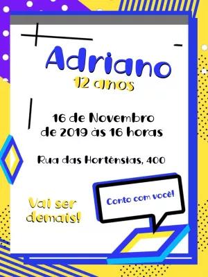 Convite de Aniversário Moderno e Geométrico para Editar Online