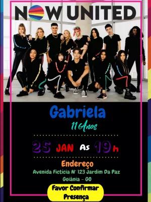 Convite de Aniversário Now United para Editar Online