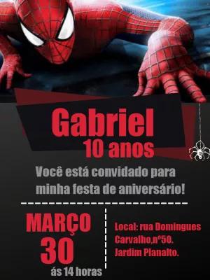 Convite de Aniversário Homem Aranha para Editar Online