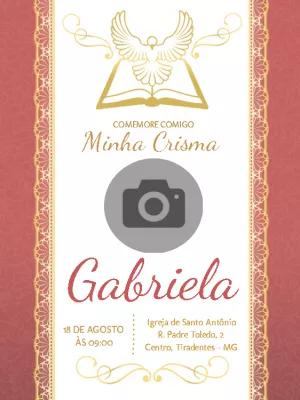 Convite de Crisma com Foto Elegante para Editar Online