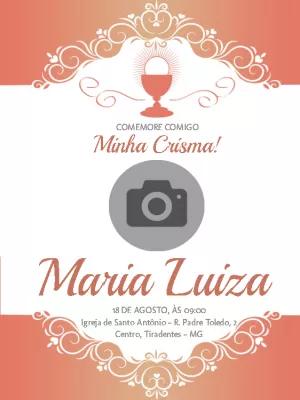 Convite de Crisma com Foto Delicado para Editar Online