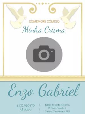Convite de Crisma com Foto Elegante para Editar Online