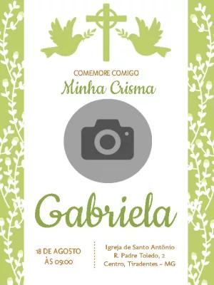 Convite de Crisma com Foto para Editar Online e Imprimir