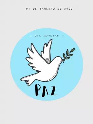Post Dia da Paz com Pomba Branca para Editar Online