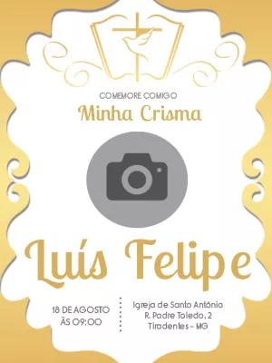 Convite de Crisma com Foto para Editar Online e Imprimir
