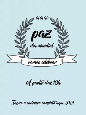 Convite Dia Mundial da Paz com Louros para Editar Online