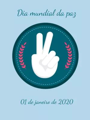 Post Dia Mundial da Paz com Símbolo da Paz para Editar Online