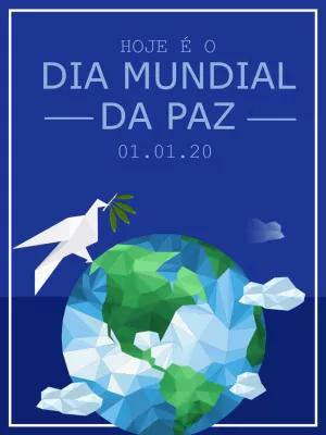 Post Dia Mundial da Paz com Pomba e Terra para Editar Online